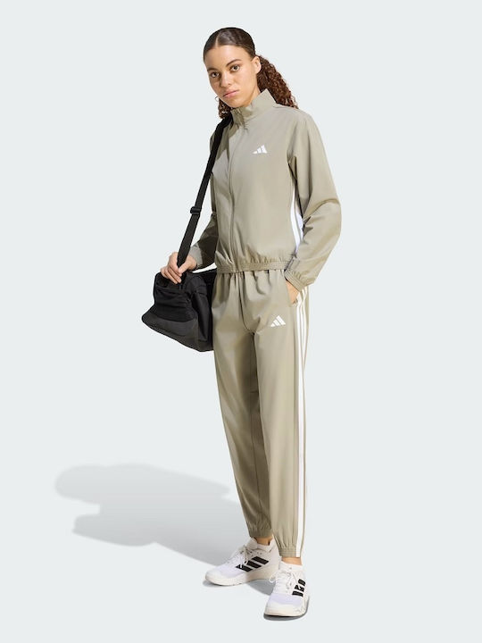 Train Essentials 3-Stripes Woven Trainingshose Khaki