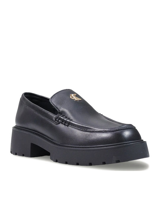 Δερμάτινα Γυναικεία Loafers Triple Black