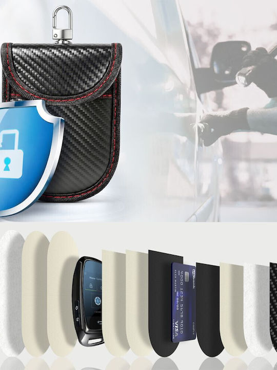 Tech-protect Klr100 Θήκη Χωρίς Κλειδί Rfid Σηματοδότης Θήκη Ανθρακί Μαύρο Κόκκινο