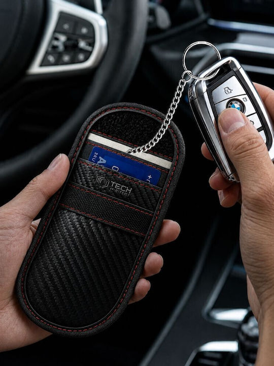 Tech-protect Klr100 Θήκη Χωρίς Κλειδί Rfid Σηματοδότης Θήκη Ανθρακί Μαύρο Κόκκινο