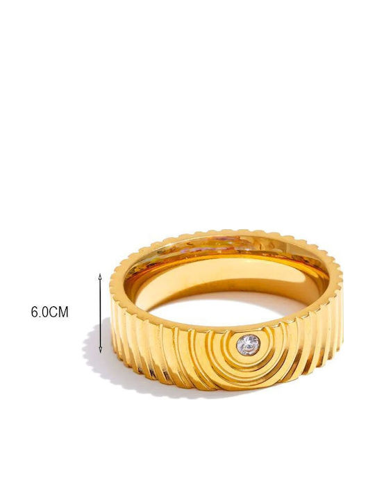 Women's Steel Ring with Zircon