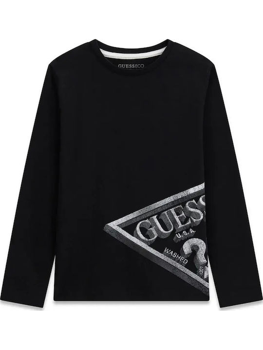 Guess Kinder-Langarmshirt Schwarz