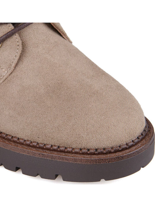 Suede Women's Brown Combat Boots