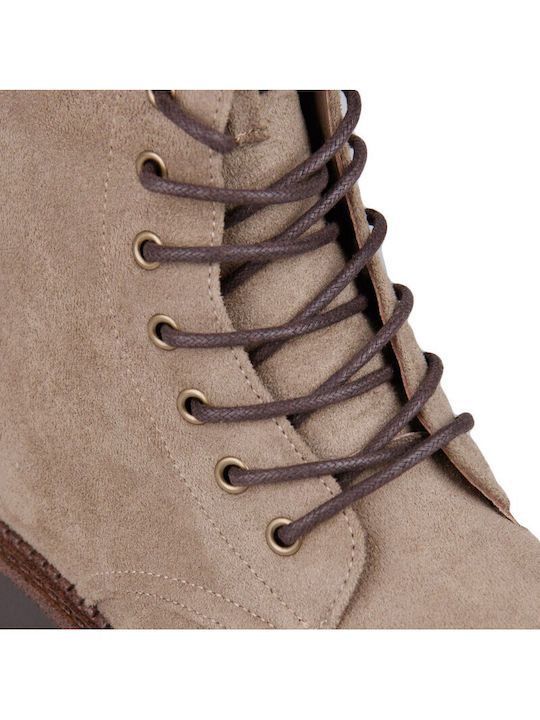 Suede Women's Brown Combat Boots