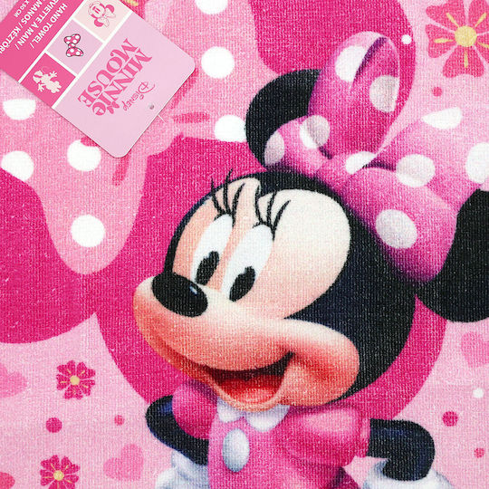 Disney Minnie Mouse "Sweet Bow" Kids' Face & Hand Towel 30x50cm – 100% Cotton Fml365907 Pink 30x50cm