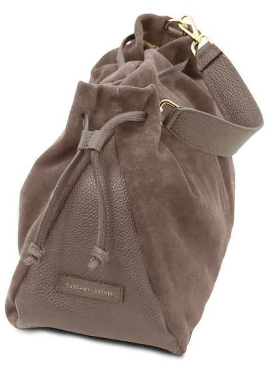 Leather Women's Shopper Bag Suede Dark Ash