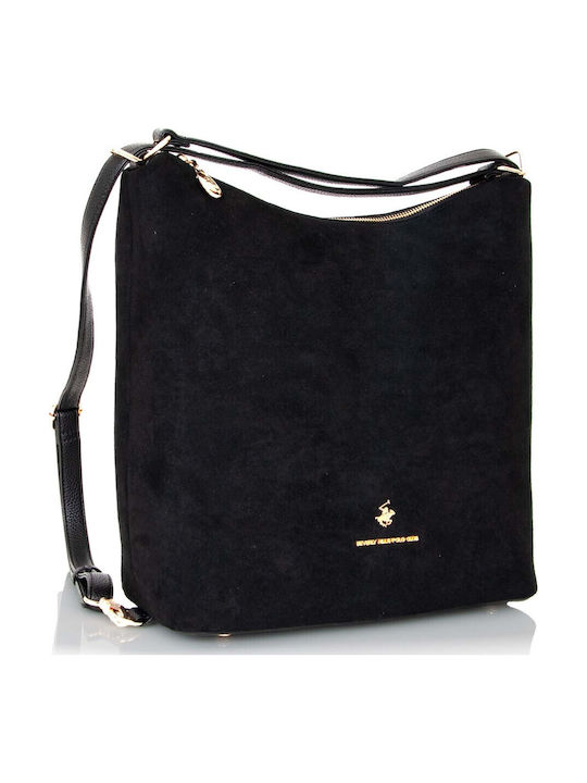 Damen-Schultertasche / Rucksack Schwarz