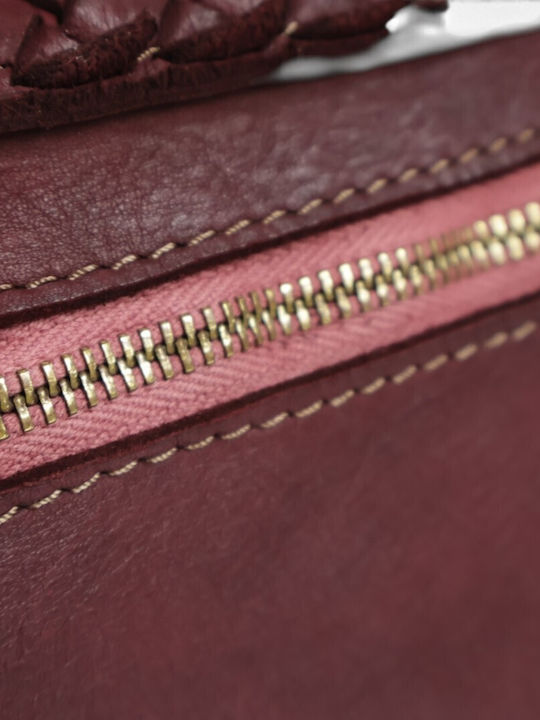 Gestrickte Damen-Crossbody-Tasche in Bordeaux