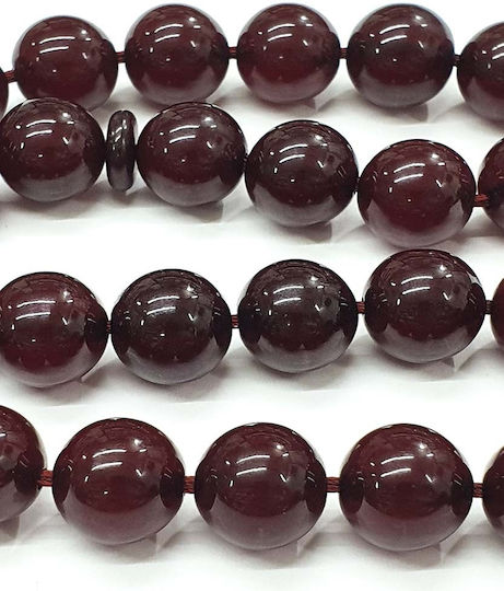 Roloi Komboloi Șirag de mărgele de rugăciune cu 33 de mărgele din Mastic, Lungime 33 cm, Burgundy