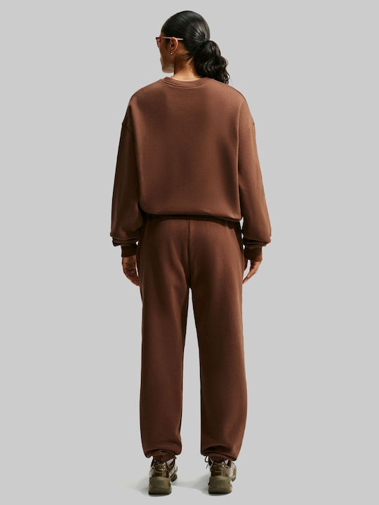Studio Fleece Παντελόνι Φόρμας Fleece Καφέ