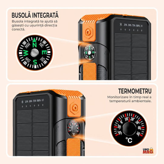 Linomag Ηλιακό Power Bank 40000mAh με 2 Θύρες USB-A και 2 Θύρες USB-C