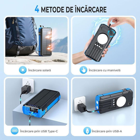 Linomag Соларна Външна Батерия 40000 mAh с 2 USB-A и 2 USB-C Изходни Порта