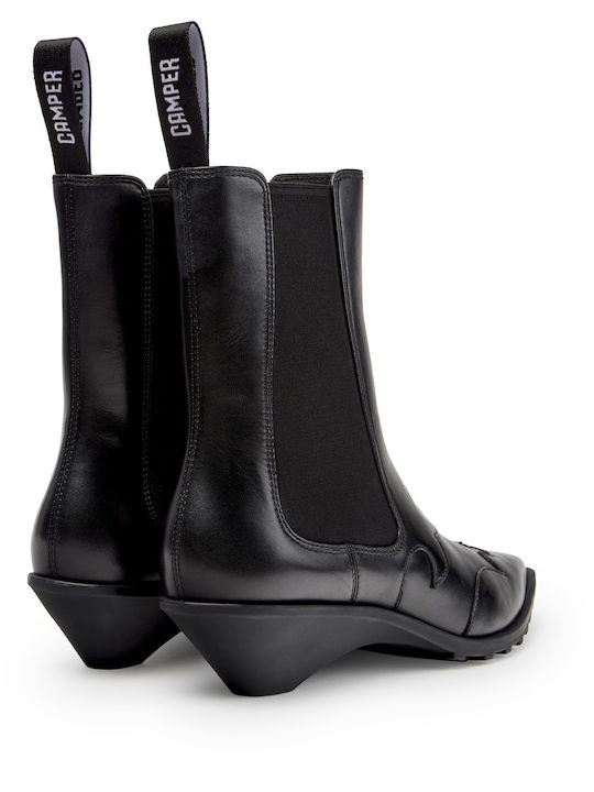 Anita Damen Leder-Cowboystiefeletten Schwarz