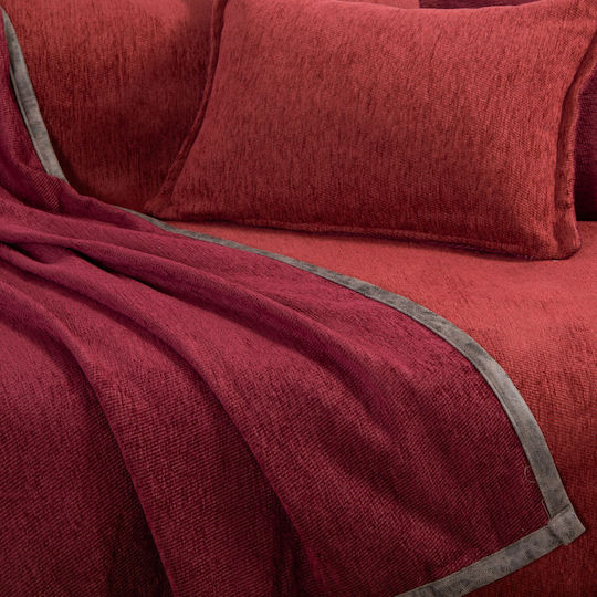 Nef-Nef Homeware Tanger Armchair Throw 180x180cm Burgundy/Paprika