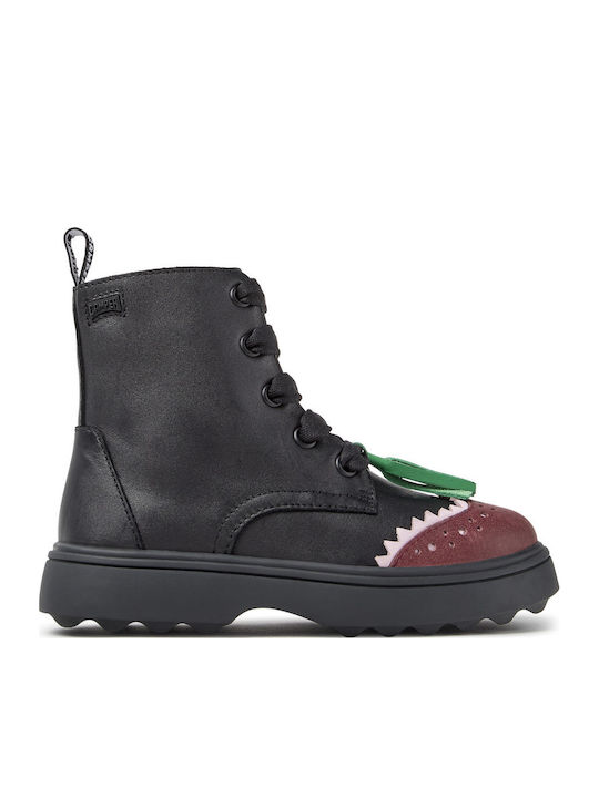 Norte Twins Leather Kids Black Ankle Boots
