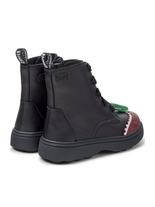 Norte Twins Leather Kids Black Ankle Boots
