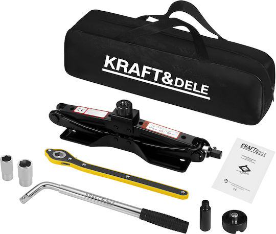 Kraft & Dele Cric Mecanic Tip Foarfecă cu Înălțime de Ridicare de până la 44.5 cm și Capacitate de Ridicare de până la 2 Tone
