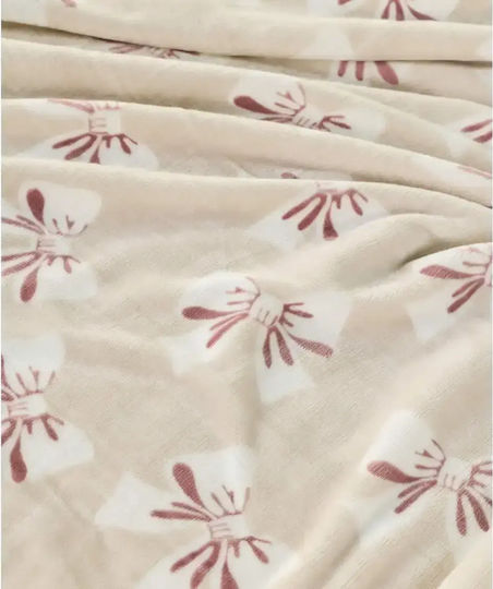 Kentia Shiloh Одеяло Sherpa за диван 130x170 см Бежово-розово