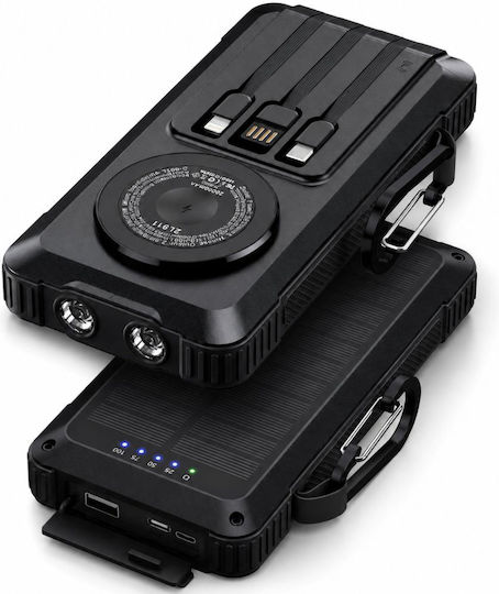 Linomag Ηλιακό MagSafe Power Bank 20000mAh 22.5W Power Delivery Μαύρο
