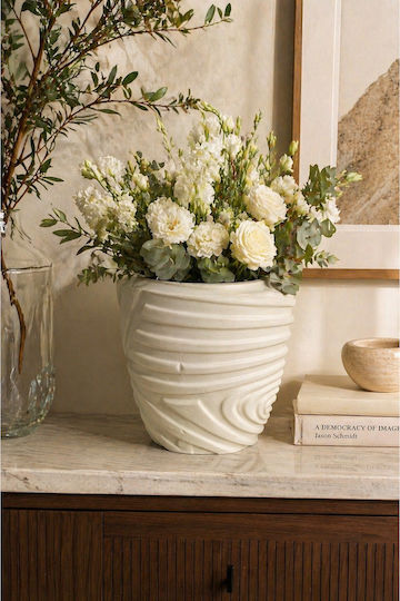 SteweHome Dekorative Keramikvase Beige Y32cm