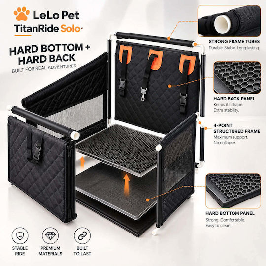 Lelo Pet – Premium Αδιάβροχο Κάλυμμα Καθίσματος Αυτοκινήτου για Σκύλο Μαύρο