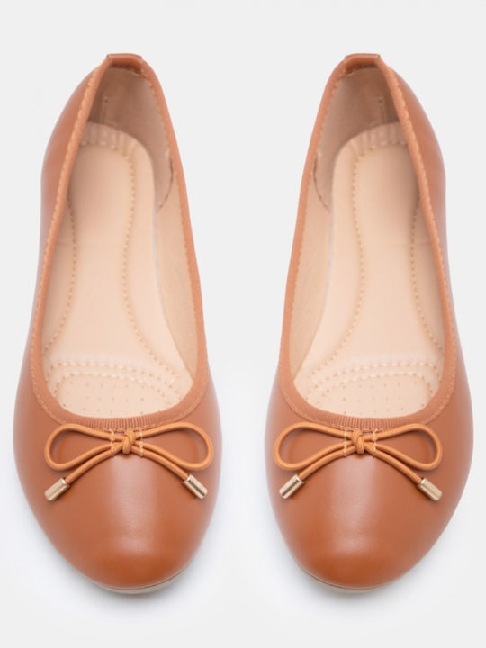 Women's Pointed Toe Brown Ballerina Shoes