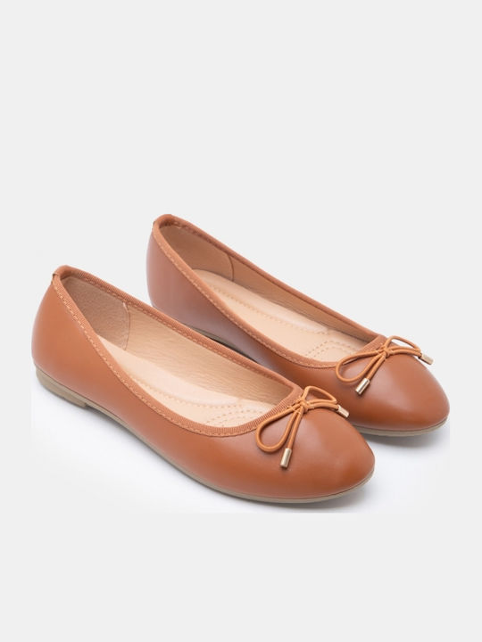 Women's Pointed Toe Brown Ballerina Shoes