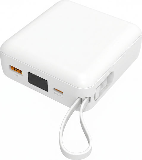 Akashi Baterie Externă 10000mAh 22W cu Port USB-A și Port USB-C Alb
