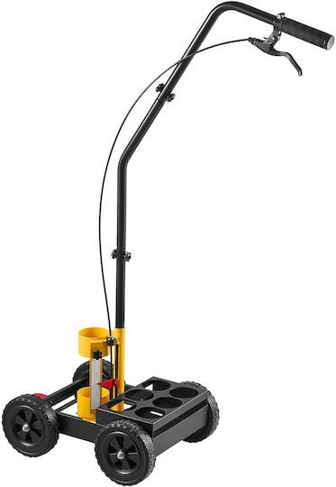 Vevor Striping Line Marking Machine 6-can Capacity Black 4 Wheels Parking Striping Machine Ρυθμιζόμενο Πλάτος Γραμμής 50-100 Mm Βαρέως Τύπου Γρήγορη Ακριβή Σήμανση Ακροφύσιο Προσαρμογέα