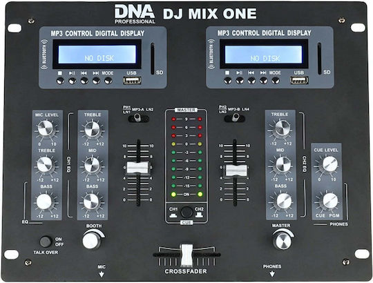 DNA DJ MIX ONE Analoges 2-Kanal-Mischpult / 2 XLR-Eingänge & Bluetooth