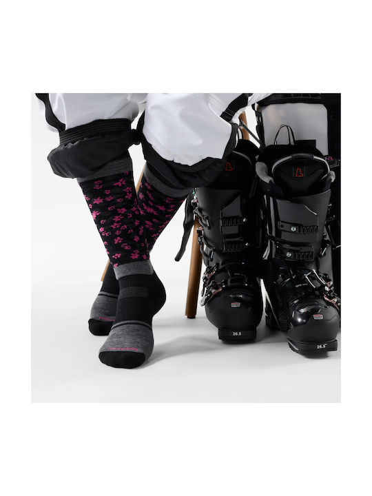 Smartwool Wild Blossom Șosete de Schi și Snowboard Negre 1 Pereche