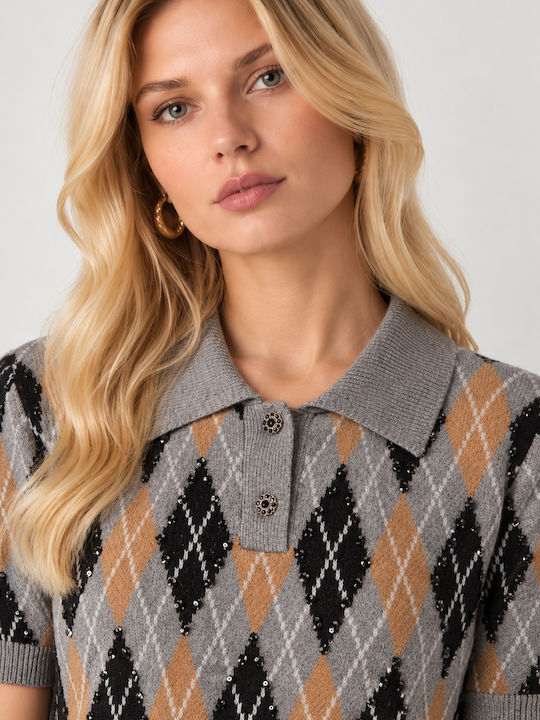 Γυναικεία Polo Μπλούζα Κοντομάνικη Grey