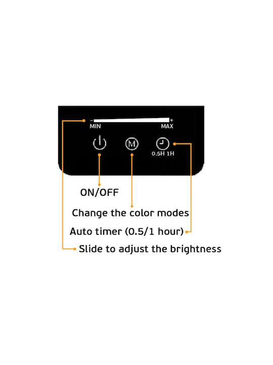 VK Lighting LED Φωτιστικό Γραφείου σε Μαύρο Χρώμα