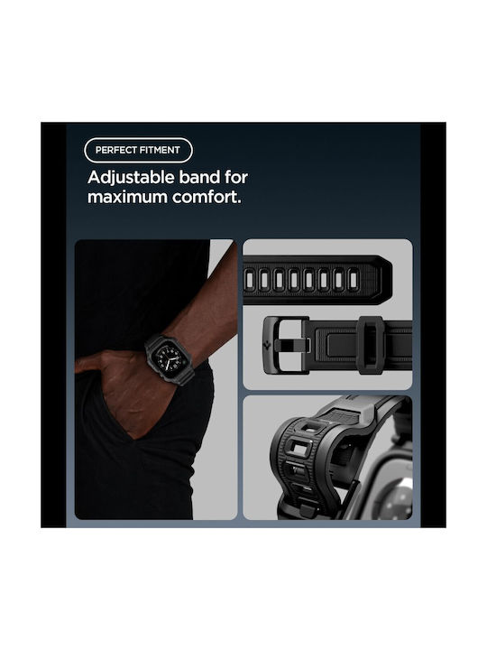 Spigen Husă din Silicon Neagră pentru Apple Watch 12 46 mm