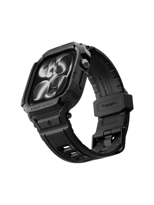 Spigen Husă din Silicon de Culoare Neagră pentru Apple Watch 12 42 mm