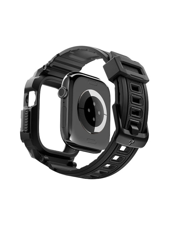 Spigen Husă din Silicon de Culoare Neagră pentru Apple Watch 12 42 mm