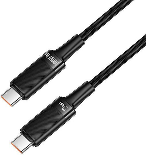 Hoco Cablu USB-C tată - USB-C 100W PD Negru 1.2m