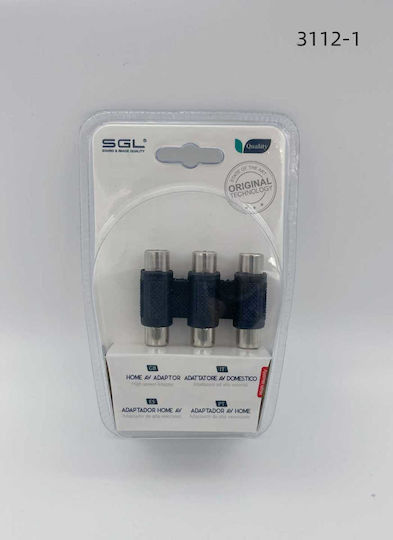 SGL 098814 Μετατροπέας RCA 3x female σε RCA 3x female