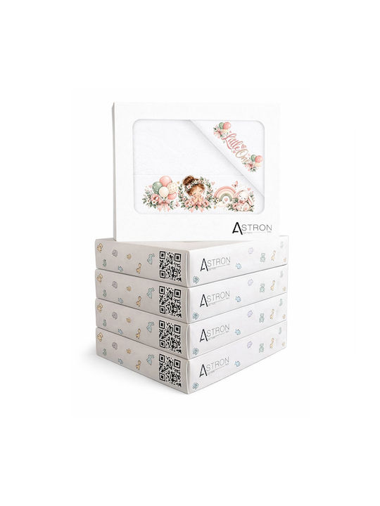 Astron Italy Set Babyhandtücher 2 Stück, Weiß, Gewicht 500 g/m²
