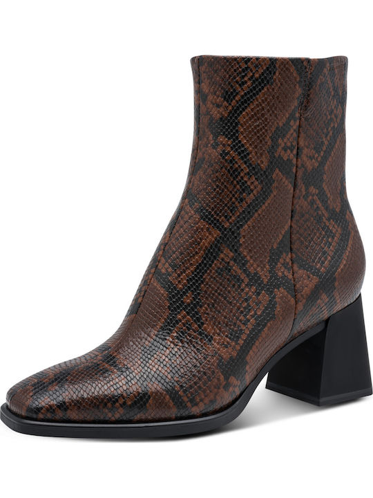 Braune Damen-Lederstiefeletten