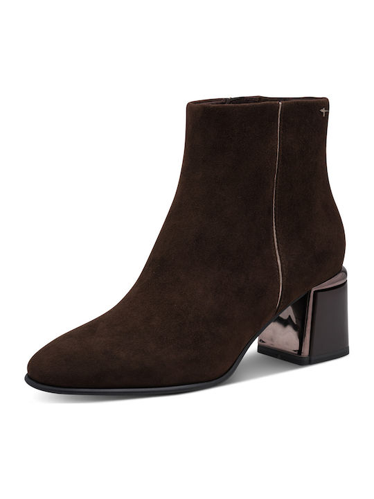 Braune Damen-Lederstiefeletten