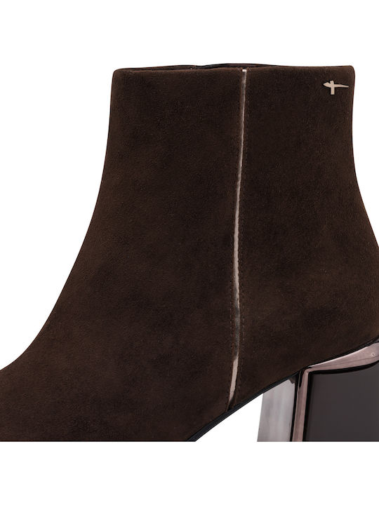 Braune Damen-Lederstiefeletten