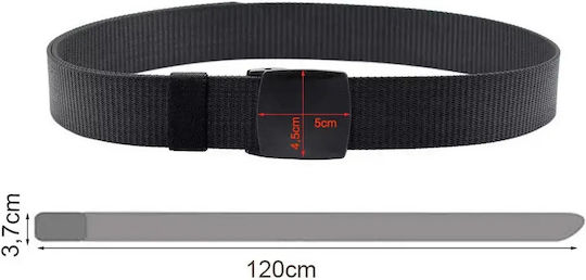 Στρατιωτική Ζώνη Ιμάντας 120 Cm Polyester Πλαστική Πόρπη – Μαύρη