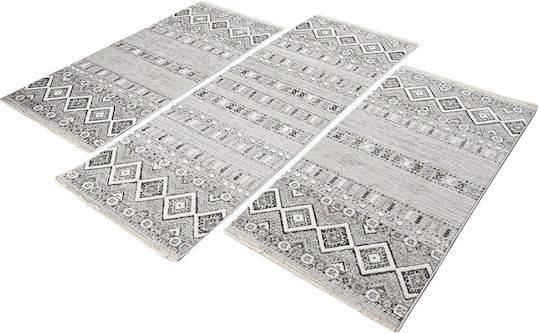 Balsan Havana Aztec-s 619 Modernes Schlafzimmer-Teppichset Grau 3-tlg