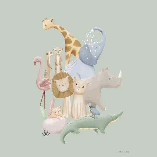 Little Dutch Παιδική Αφίσα Safari Friends 30x42εκ.