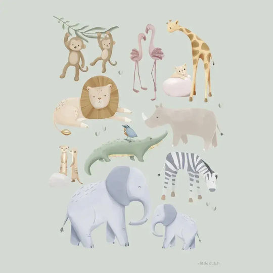 Little Dutch Παιδική Αφίσα Safari Friends 30x42εκ.
