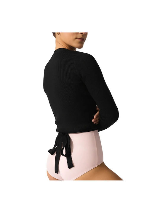 Damen Tanz-Warm-up-Wickeljacke Go Dance – Schwarz