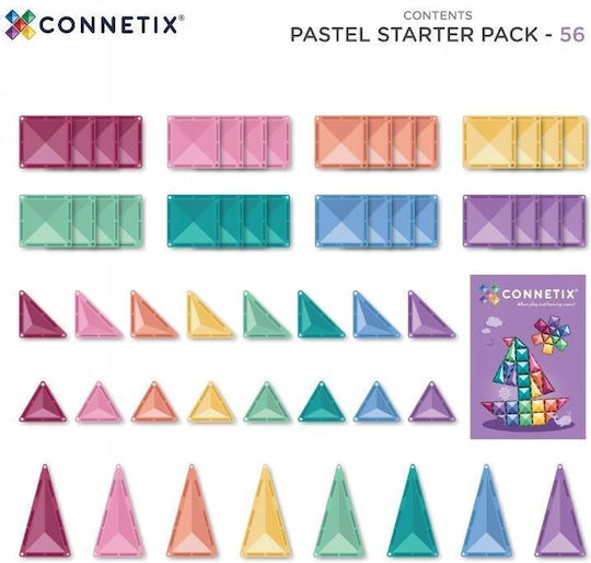 Connetix Μαγνητικό Παιχνίδι Κατασκευών Pastel για Παιδιά 3+ Ετών