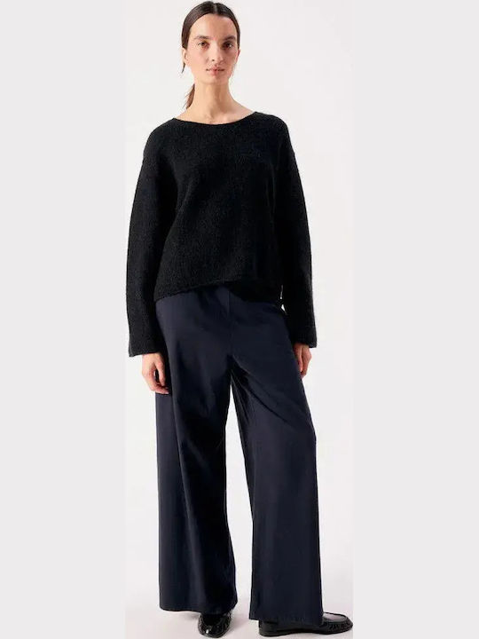 Vitow Women's Long-Sleeve Wool Sweater Black