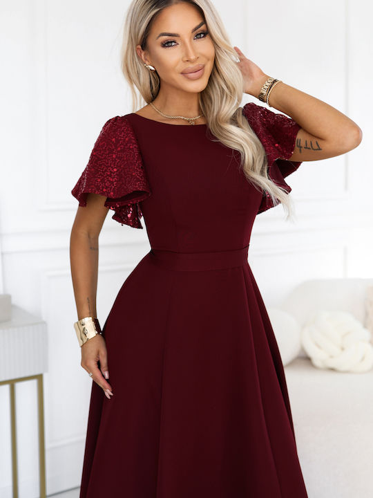 Maxi Βραδινό Φόρεμα Burgundy